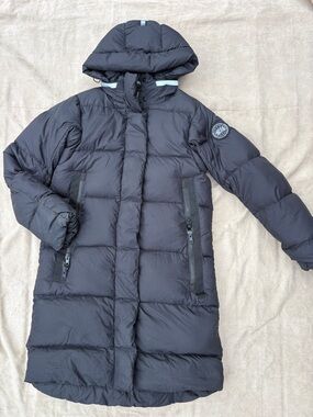 🦆Canada Goose Girls Kids Dark Gray Puffer Jacket with detachable Hood - L